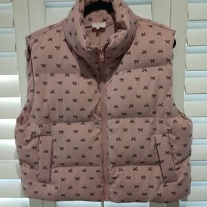 Entro Blush Vest with Bow Accents